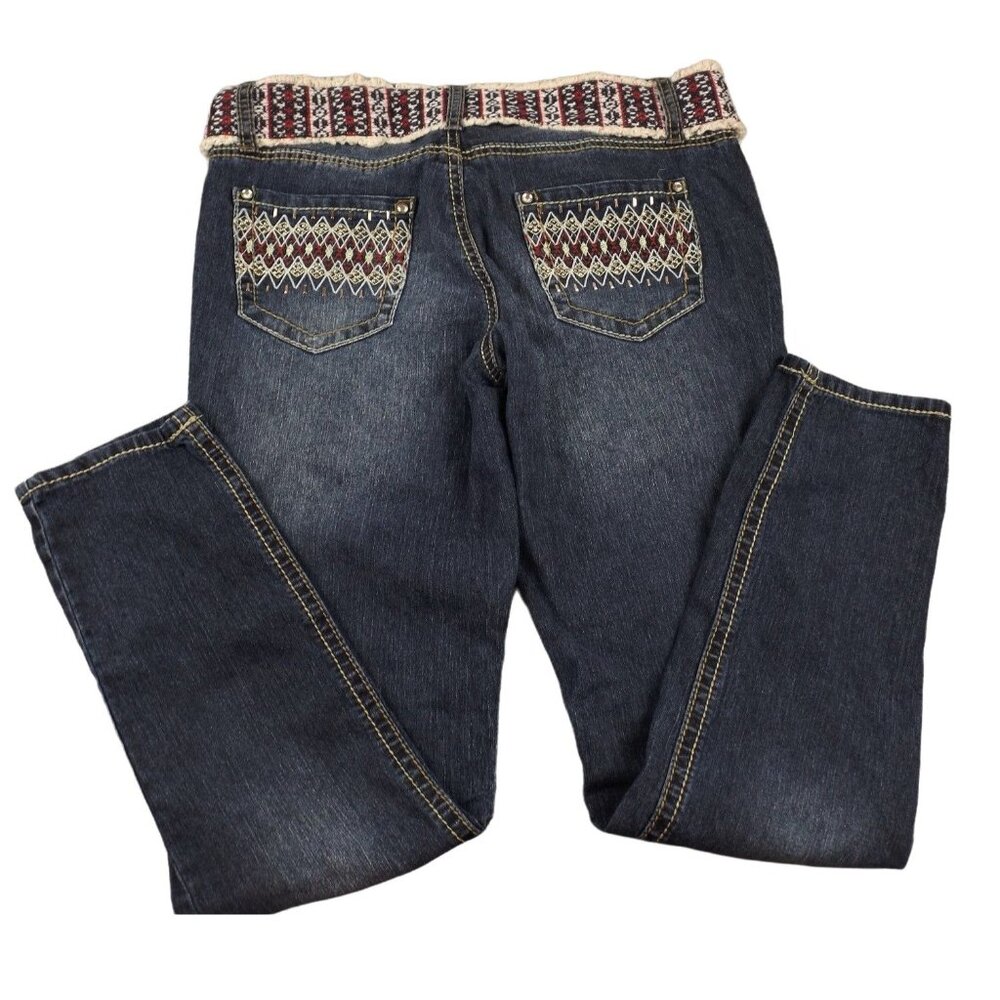 Taylor Jeans size 9 Regular with Belt and Matching Fancy Back Pockets  JH1107